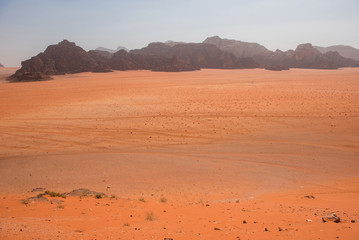 Fototapeta na wymiar Sand and rocks, Wadi Rum desert