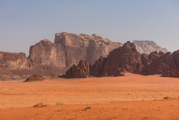 Rocks and desert. Wadi Rum, Jordan
