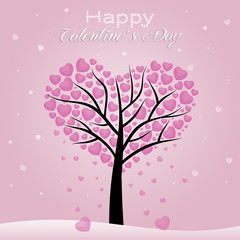 illustration of a tree in the shape of a heart for Valentine's Day