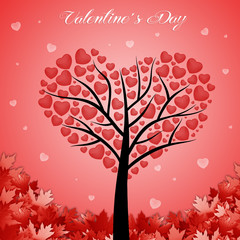 illustration of a tree in the shape of a heart for Valentine's Day