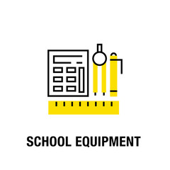 SCHOOL EQUIPMENT ICON CONCEPT