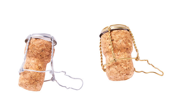 Corks from champagne bottle isolated