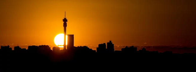 Muurstickers Johannesburg skyline sunrise © Johann Swanepoel
