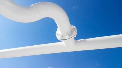 The gasoline pipeline against the sky