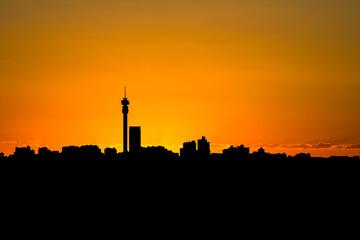 Naklejka premium Wschód słońca panoramę Johannesburga