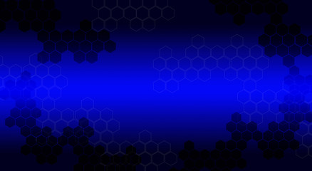 Abstract hexagonal geometric blue gradient colors digital hitech concept  background