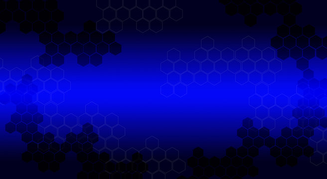 Abstract hexagonal geometric blue gradient colors digital hitech concept background © stifoz