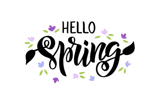 Hello spring lettering