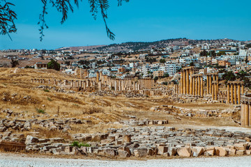 Obraz premium Ancient Jerash ruins,(the Roman ancient city of Geraza), Jordan