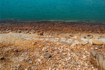red hills next Dead sea. Jordan