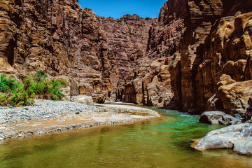 The Beautiful Wadi Mujib near Petra in Jordan