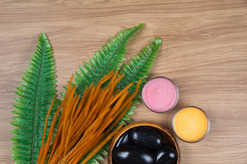 Spa decoration on wood background
