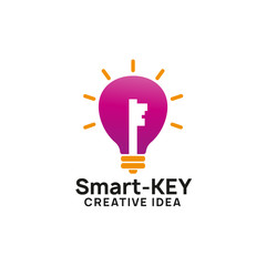 smart key idea logo design template. bulb icon symbol designs