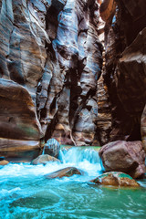 The Mujib Reserve of Wadi Mujib is the lowest nature reserve in the world, located in the mountainous landscape to the east of the Dead Sea