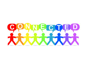 Connected Paper People Speech Rainbow