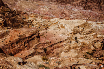 Hilly landscape on the antique site of Petra - Jordan