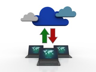 3d illustration of cloud data transfering concept 