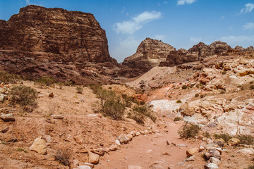 Fototapeta premium Hilly landscape on the antique site of Petra - Jordan