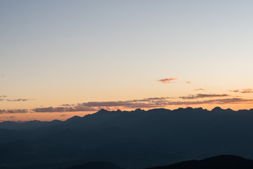 Mountain range in the morning, Silhouette layer mountain