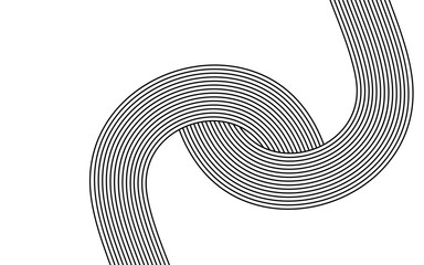 black and white curved line  stripe mobious wave abstract background - 246831485
