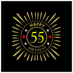 Happy Birthday stock vector template, Happy Birthday forty 55 year	