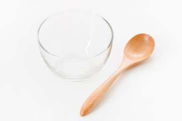 ガラスの器と木のスプーン