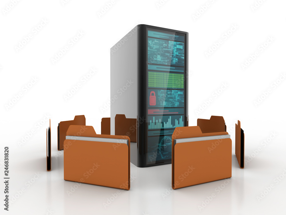 Aufkleber 3d illustration of data networking