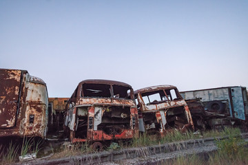 abandoned radioactive technik that participated in the liquidation of the accident. military and...
