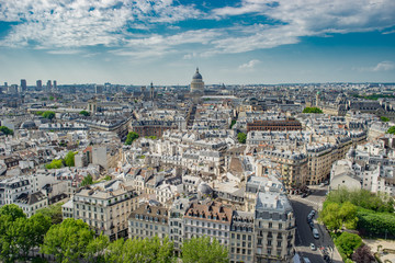 Fototapeta na wymiar Aerial view of Montmartre with the Basilica of the Sacre Coeur, Paris, the capital of France
