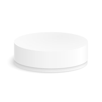 Round Paper Box For Your Design On A White Background. Vector Illustration