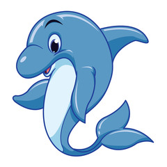 Cute dolphin cartoon vector
