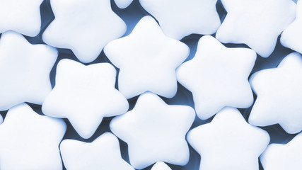 white stars on a blue background, marshmallows, background