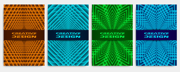 Covers modern abstract design templates set. Geometric compositions for flyer, banner, brochure and poster.