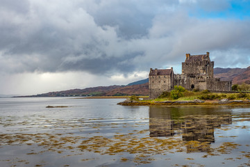 Medieval castle on the lake, Scotland, UK