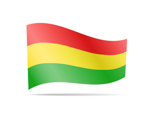 Waving Bolivia flag in the wind. Flag on white vector illustration