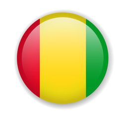 Guinea flag round bright icon on a white background