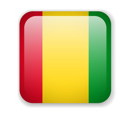 Fototapeta premium Guinea flag bright square icon on a white background