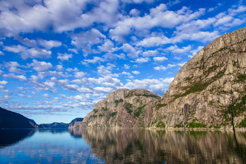 Morning at Lysefjord Forsand Rogaland Norway Scandinavia