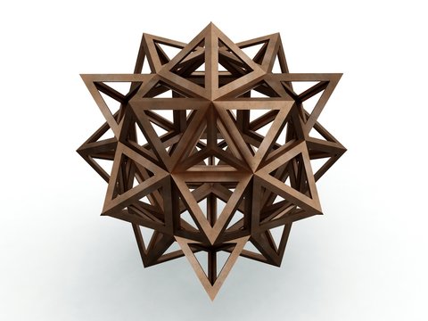 Icofiexaedron Apotetmimenon Cenon, Leonardo da Vinci, illustration for the Divina Proportione book page 265. 3D model