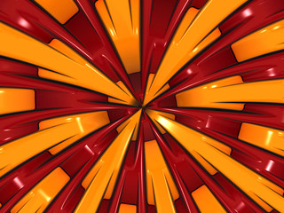 Abstract rays, solar explosion for art projects. 3D illustration