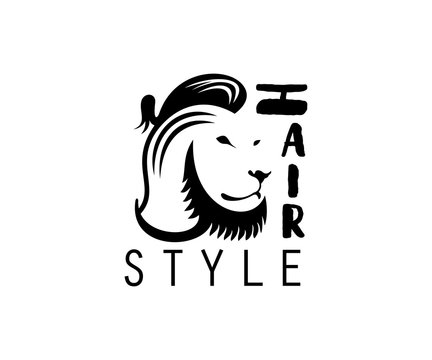 Typography design, lion with a hairstyle top knot man, print on T-shirt and apparel, clothes
