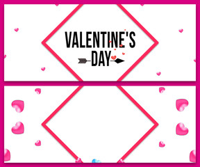 Fototapeta premium Creative website header or banner set of Mega Sale for Happy Valentine's Day celebration.