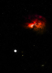 Being shone nebula and star field. 3D rendering