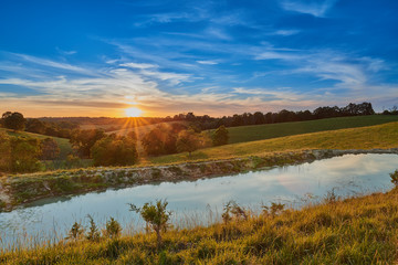 Sunset with Pond, Harrison Co. KY