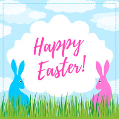 Easter card with easter bunny