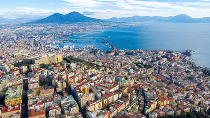 Aerial view of Naples from the Vomero district. You can see Castel Sant'elmo in the foreground...