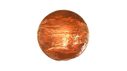 3d rendering of a shpere with structure isolated on a white background