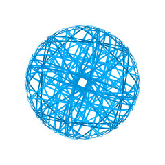 Abstract sphere from blue lines