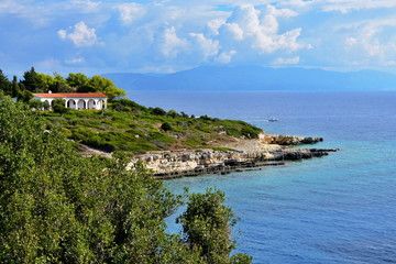 Fototapeta na wymiar Greece,island Paxos-view of the seacoast near Moggonisi