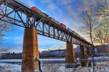 Train Crossing The Bridge